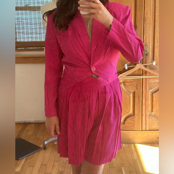 Vintage Pink Wrapper Two 2 Piece Tailored Set - Picture 3 of 11